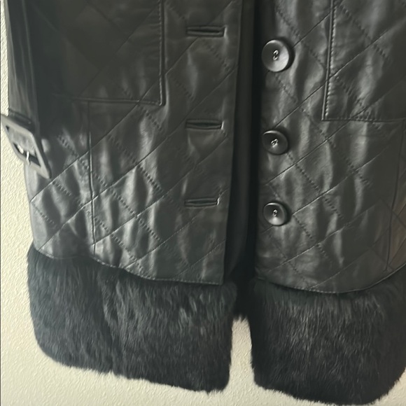Bebe Black leather Quilted Coat - Picture 6 of 15